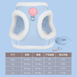 猫咪牵引绳背心式防勒灯芯绒