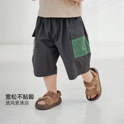 巴厘小猪 撞色拼接 儿童短裤