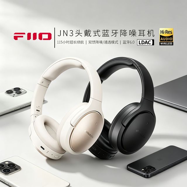 飞傲 JN3蓝牙头戴耳机ANC降噪超长续航6.0高音质有线学生电竞游戏