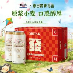 天湖啤酒 施泰克10度精酿白啤 500*24罐 四方来财礼盒