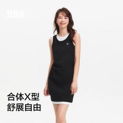 森马 绣花圆领针织连衣裙