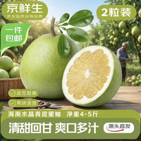京鲜生 海南水晶青皮蜜柚 2粒 净重4-5斤