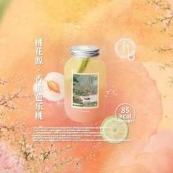 霸王茶姬 桃花源·香槟芭乐桃气泡茶 中杯