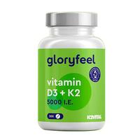GloryFeel 欧洲直邮德国进口GloryFeel成人维生素D3+K2片vd3助钙吸收200粒