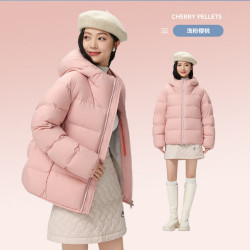 雪中飞 加厚连帽短款羽绒服