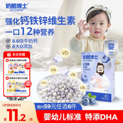 奶酪博士 婴幼儿DHA牛奶溶豆蓝莓味16g 婴儿宝宝零食无添加白砂糖6个月以上