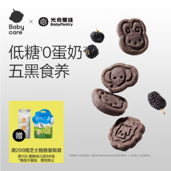光合星球 babycare儿童零食高钙低敏五黑山药磨牙棒小饼干80g