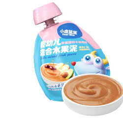 小鹿蓝蓝 宝宝饼干磨牙零食蔬菜味原味饼干宝宝零食 香蕉樱桃牛油果果泥/80g