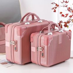 新款小清新大容量轻便化妆箱旅行箱女生必备手提行李箱 玫瑰金
