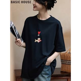 百家好 刺绣宽松短袖T恤 白色 2XL 女上装