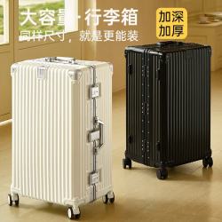 花瞳 行李箱30寸大容量拉杆箱超大号结实耐用合金硬壳密码箱旅行箱皮箱 白色