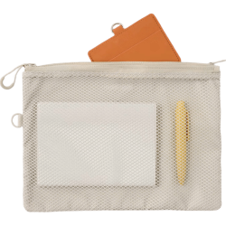 無印良品 MUJI 再生聚酯纤维 双拉链包 米色 S