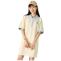 唐狮 2026夏季女宽松撞色POLO连衣裙