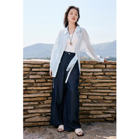 独束 大码女装凉感夏日阔腿牛仔裤夏季新品通勤百搭宽松直筒裤