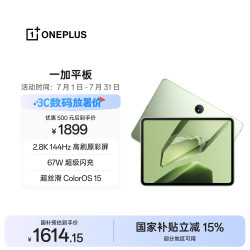 一加 平板11.61英寸平板电脑 8GB+256GB 苔原绿 办公游戏学习娱乐OPPO平板