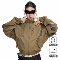 ICH MODE 美式立领女士短款工装夹克