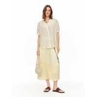 独束 女装马年金绣小马圆领衬衫2026夏季新品时尚休闲通勤小衫