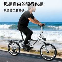 ACEOFFIX 折叠自行车C5 16英寸5档变速男女式国布小布运动通勤单车 拉丝银