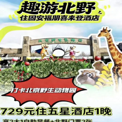 北野2人纸质门票+五钻喜来登+泳池