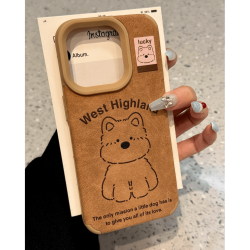 banca 翻毛皮西高地小狗适用苹果16/15promax手机壳iPhone13美拉德