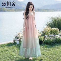 丝柏舍 女士渐变度假风吊带裙 2026