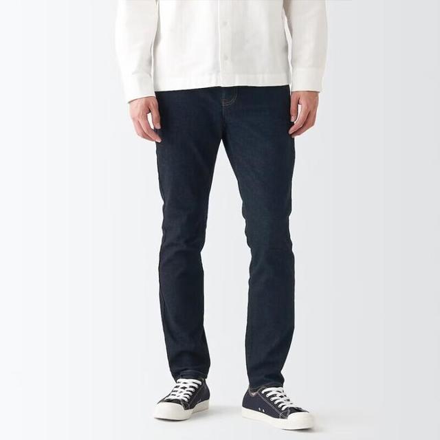 無印良品 MUJI 【棉弹自如】男式棉弹力紧身牛仔裤 夏季薄款修身小脚长裤