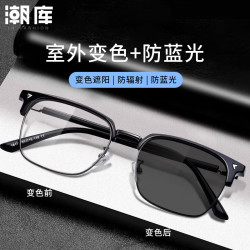 潮库 超轻时尚镜框多款可选+1.61防蓝光变色镜片