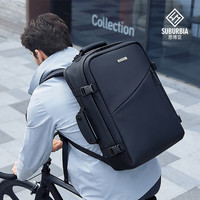 SUBURBIA 思博亚 商务差旅斜拉链口袋双肩手提包