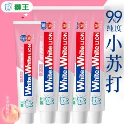 狮王 小苏打国产牙膏  狮王牙膏  含氟 氨基酸小苏打沁凉白桃 840g*1套 （180*4+120g）