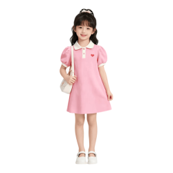 小猪班纳 女童夏季纯色Polo连衣裙（4色可选）