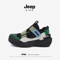 JEEP KIDS 网面镂空溯溪鞋 黑绿 38