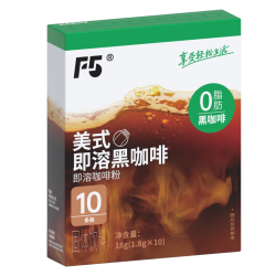 F5 COFFEE F5美式即溶黑咖啡 18g 1盒