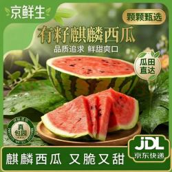 京鲜生 有籽麒麟西瓜 7-9斤 1粒装