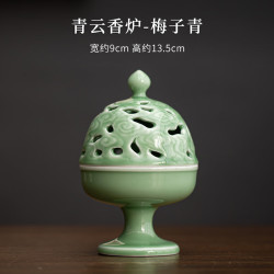 灵沐 陶瓷仿古室内檀香青云香炉梅子青