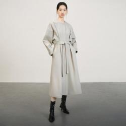 亦谷 女士风衣 圆领宽松直筒通勤大衣