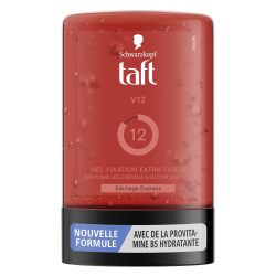 Schwarzkopf 施华蔻 Taft 美发凝胶 V12 凝胶快速干燥机 超强定型温和呵护头发和头带,无粘性效果,配方维生素 B5,300毫升
