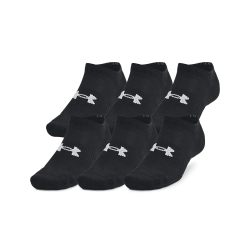 Under Armour 安德玛 中性成人训练棉隐形袜(6 双), (001) 黑色 / 黑色 / 白色