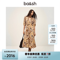 ba&sh bash2026新款夏季费利切之夏波西米亚复古暖黄印花连衣裙1E26MADE