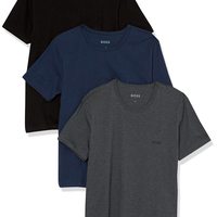 BOSS 男性 时尚T恤 3件套圆领棉质运动T恤 圆领 短袖 直身 Blue Navy Dark Grey Soil Black X-Large