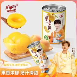 丰岛 鲜果捞黑五糖水黄桃罐头425g*2罐整箱对开黄桃即食半桃罐头 425g*2罐