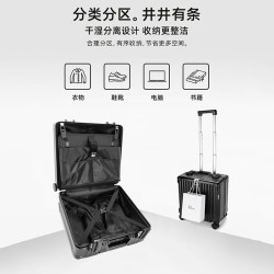 奥卡索 行李箱小型轻便登机箱拉杆箱男新款密码箱子旅行箱 黑色 20英寸