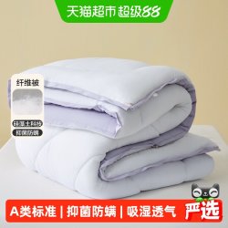 水星家纺 QP51EH01 硅藻土抑菌A类磨毛保暖冬被 150cm×210cm 巧克力色