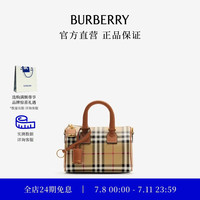 BURBERRY 女士迷你格纹保龄球手提包