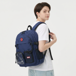 迪士尼 书包初高中生男孩简约时尚户外出游大容量双肩包背包防泼水