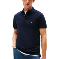 TOMMY HILFIGER 男士POLO衫 96%有机棉 常规版型 弹性舒适日常休闲上衣 沙漠天空纯色 XL