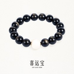 喜运宝· 水丨黑曜石AI五行手串