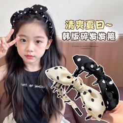 歌米诺 儿童波点蝴蝶结发箍小女孩带齿防滑发卡不勒头女童洗脸压发头箍
