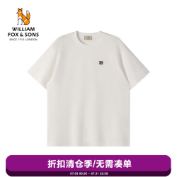 William fox&sons '缤纷水果T'220g长绒纤维棉针织面料休闲棒球狐狸刺绣