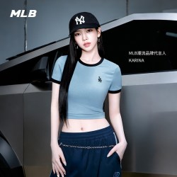 MLB 官方 KARINA同款休闲运动修身撞色百搭短袖T恤26夏季新款TSB02