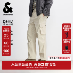 杰克琼斯 杰克·琼斯（JACK&JONES）26年新款夏季裤子男户外休闲裤潮流宽松直筒伞兵工装裤